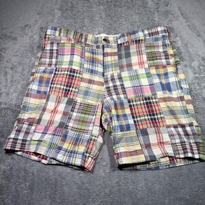Polo Ralph Lauren Mens 38 Patchwork Madras Shorts Classic Fit 9 Inch Plaid Multi